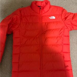 Red North Face Puffer Jacket